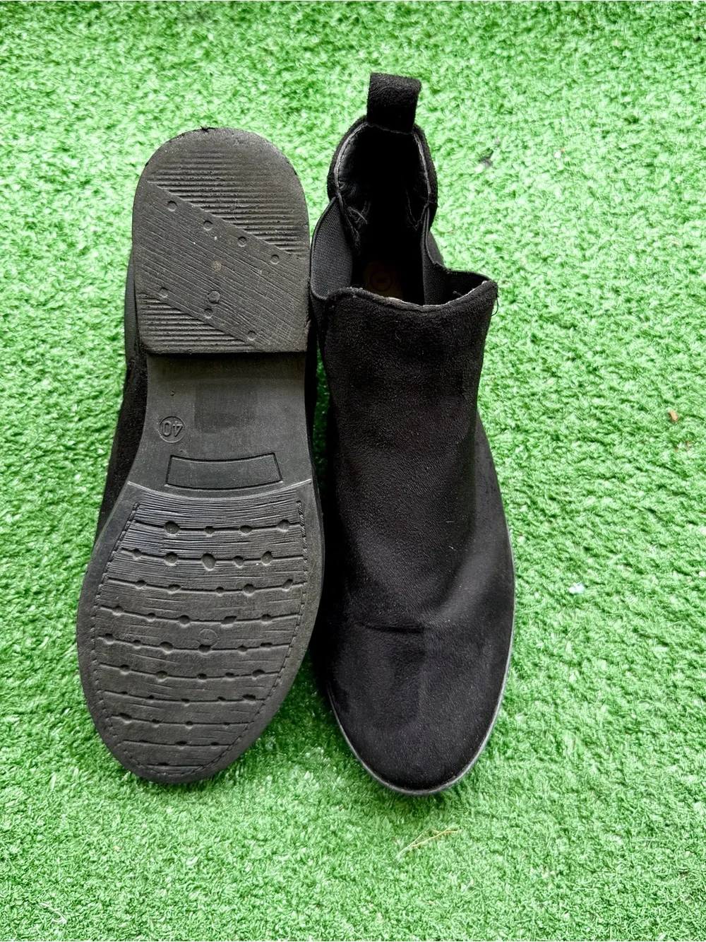 Black Suede Chelsea Ankle Boots Women's EU 40 / US 9-9.5 Pull-On Booties